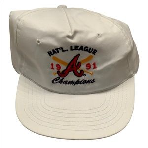 Vintage 90s MLB Atlanta Braves National League 1991 Championship SnapBack hat